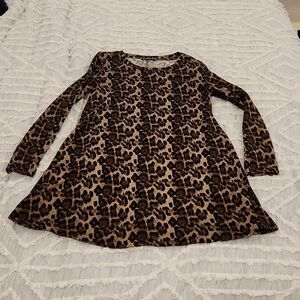 Tan and brown long sleeve leopard Shein dress size L!